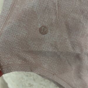 Pink cross back lulu workout shirt